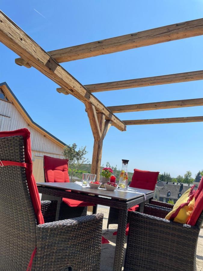 Chalet-Ferienwohnung Aehrenglueck, 70 Qm, Wellness/Fitness/Sauna - Bergroedelhof Feilitzsch Dış mekan fotoğraf